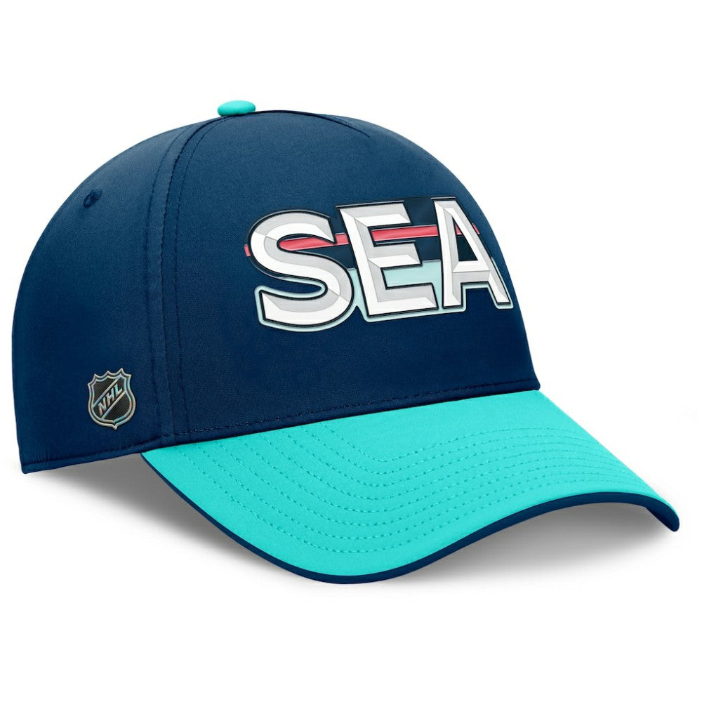 Seattle Kraken Fanatics Authentic Pro Rink Team Code Flex Hat - Deep Sea Blue/Light Blue - NHL 202498978