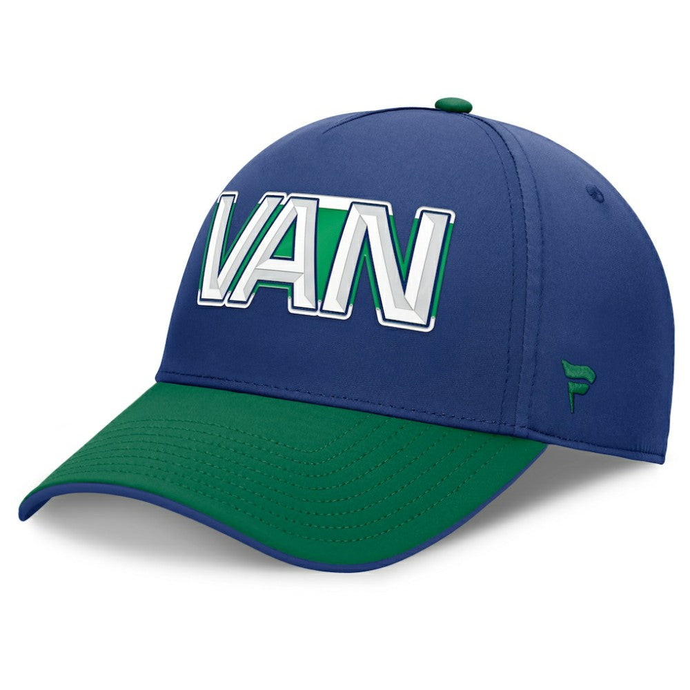 Vancouver Canucks Fanatics Authentic Pro Rink Team Code Flex Hat - Blue/Green - NHL 202498982