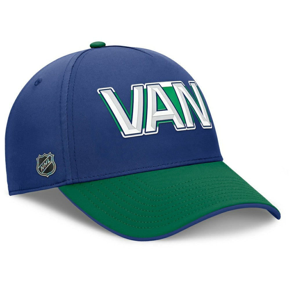 Vancouver Canucks Fanatics Authentic Pro Rink Team Code Flex Hat - Blue/Green - NHL 202498982