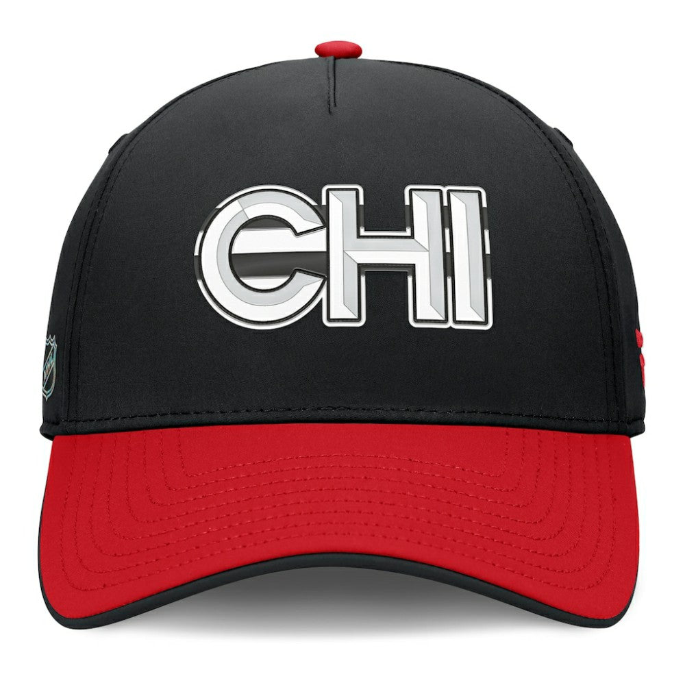Chicago Blackhawks Fanatics Authentic Pro Rink Team Code Flex Hat - Black/Red - NHL 202498991