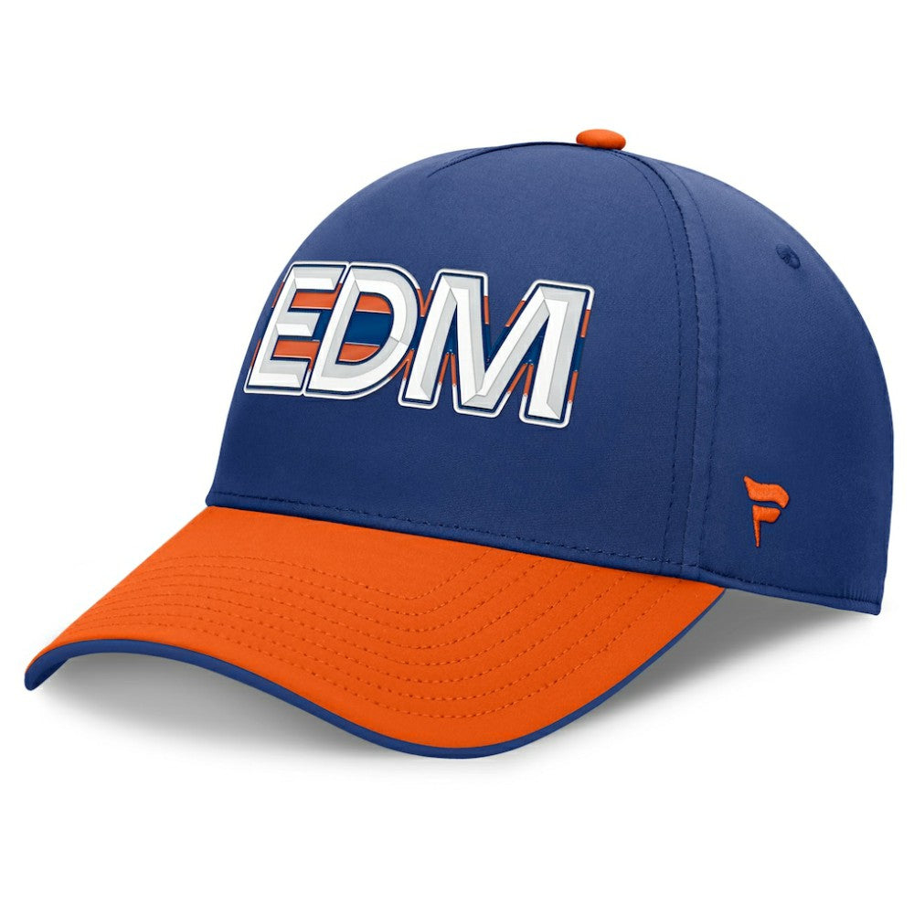 Edmonton Oilers Fanatics Authentic Pro Rink Team Code Flex Hat - Royal/Orange - NHL 202498992