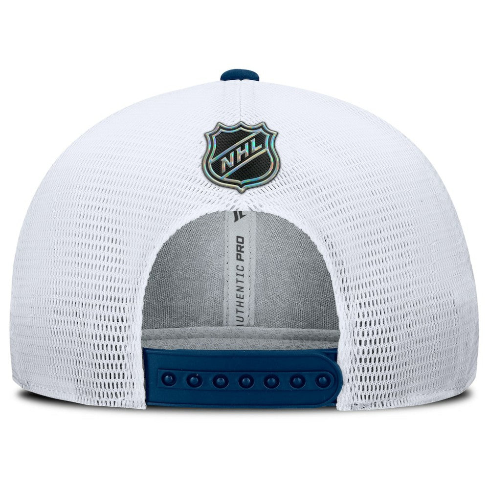 Seattle Kraken Fanatics Authentic Pro Rink Lockup Adjustable Trucker Hat - Deep Sea Blue/White - NHL 202499002