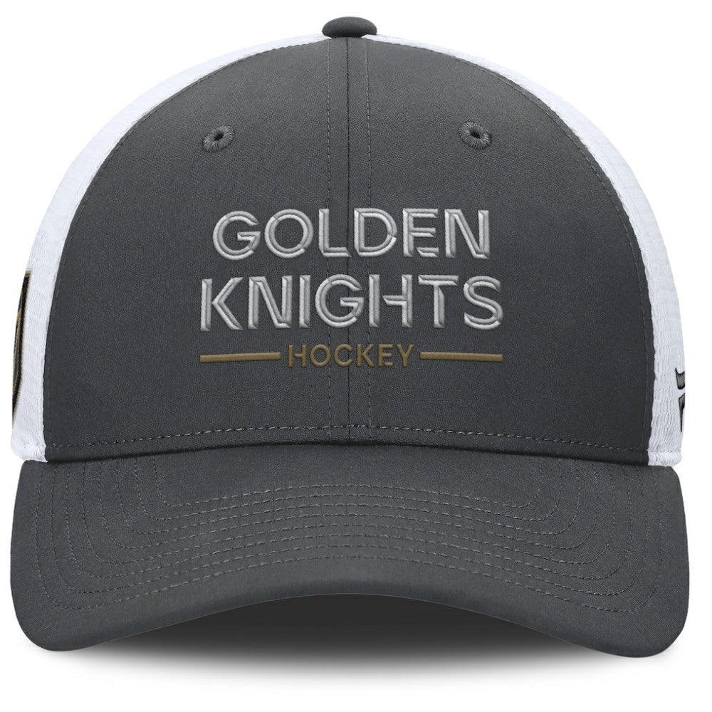 Vegas Golden Knights Fanatics Authentic Pro Rink Lockup Adjustable Trucker Hat - Gray/White - NHL 202499007