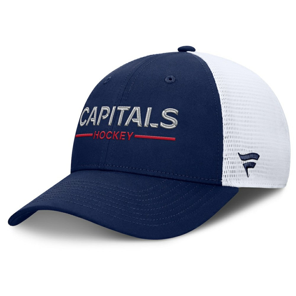 Washington Capitals Fanatics Authentic Pro Rink Lockup Adjustable Trucker Hat - Navy/White - NHL 202499008