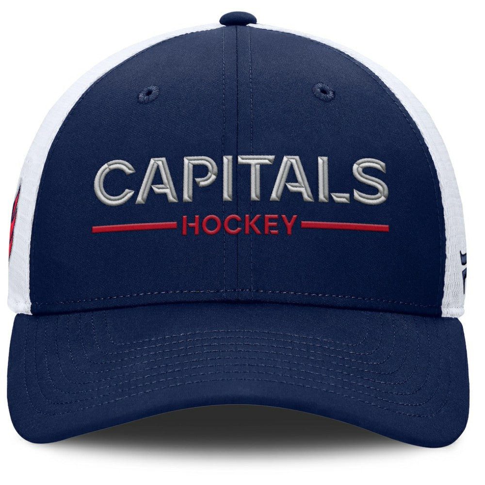 Washington Capitals Fanatics Authentic Pro Rink Lockup Adjustable Trucker Hat - Navy/White - NHL 202499008