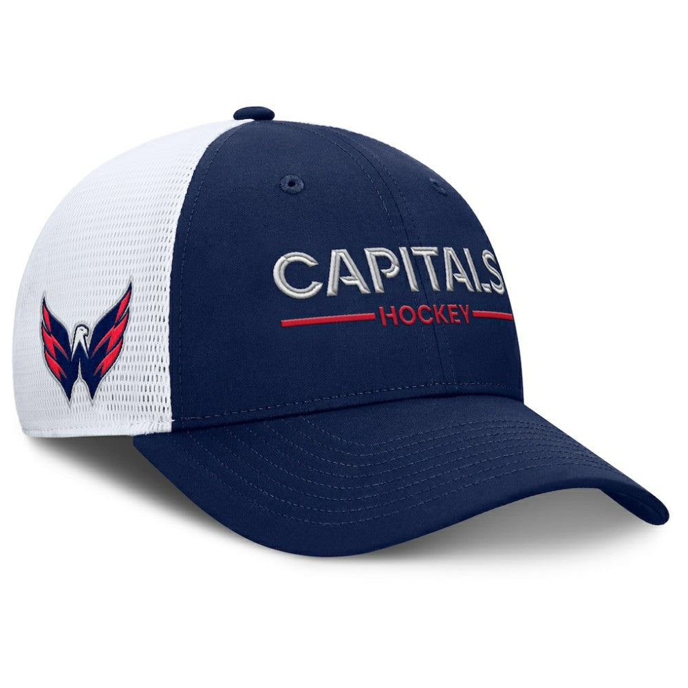 Washington Capitals Fanatics Authentic Pro Rink Lockup Adjustable Trucker Hat - Navy/White - NHL 202499008