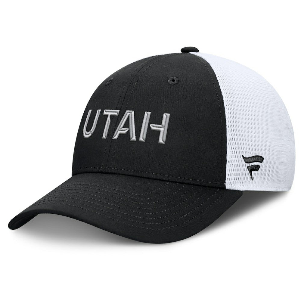 Utah Mammoth Fanatics Authentic Pro Rink Lockup Adjustable Trucker Hat - Black/White - NHL 202499012