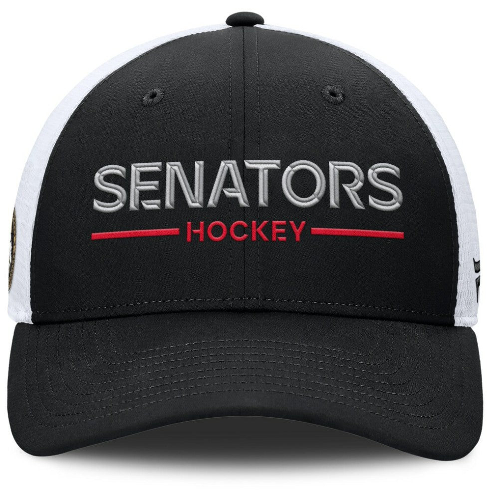 Ottawa Senators Fanatics Authentic Pro Rink Lockup Adjustable Trucker Hat - Black/White - NHL 202499013