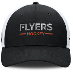 Philadelphia Flyers Fanatics Authentic Pro Rink Lockup Adjustable Trucker Hat - Black/White - NHL 202499015