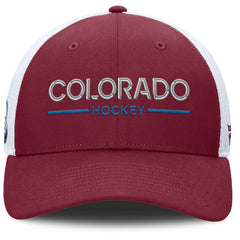 Colorado Avalanche Fanatics Authentic Pro Rink Lockup Adjustable Trucker Hat - Burgundy/White - NHL 202499019