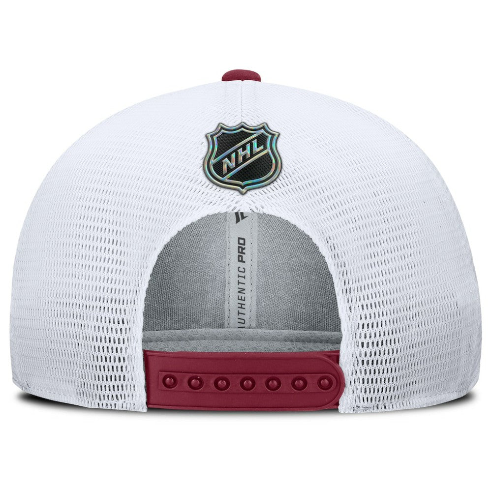Colorado Avalanche Fanatics Authentic Pro Rink Lockup Adjustable Trucker Hat - Burgundy/White - NHL 202499019