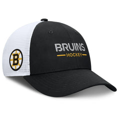 Boston Bruins Fanatics Authentic Pro Rink Lockup Adjustable Trucker Hat - Black/White - NHL 202499027