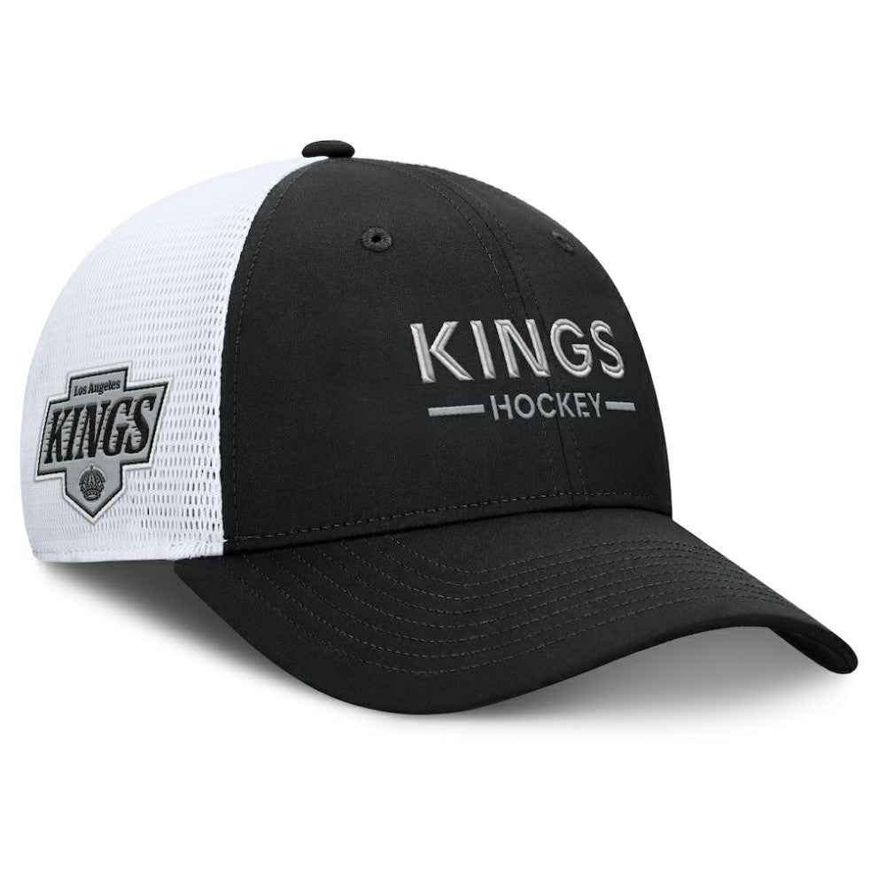Los Angeles Kings Fanatics Authentic Pro Rink Lockup Adjustable Trucker Hat - Black/White - NHL 202499030