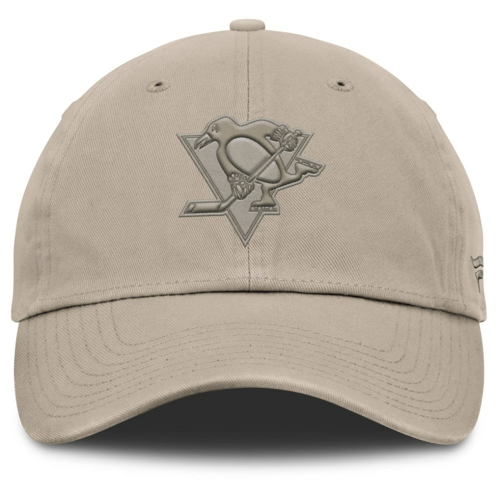 Pittsburgh Penguins Fanatics Authentic Pro Road Adjustable Hat - Tan - NHL 202499145