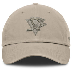 Pittsburgh Penguins Fanatics Authentic Pro Road Adjustable Hat - Tan - NHL 202499145