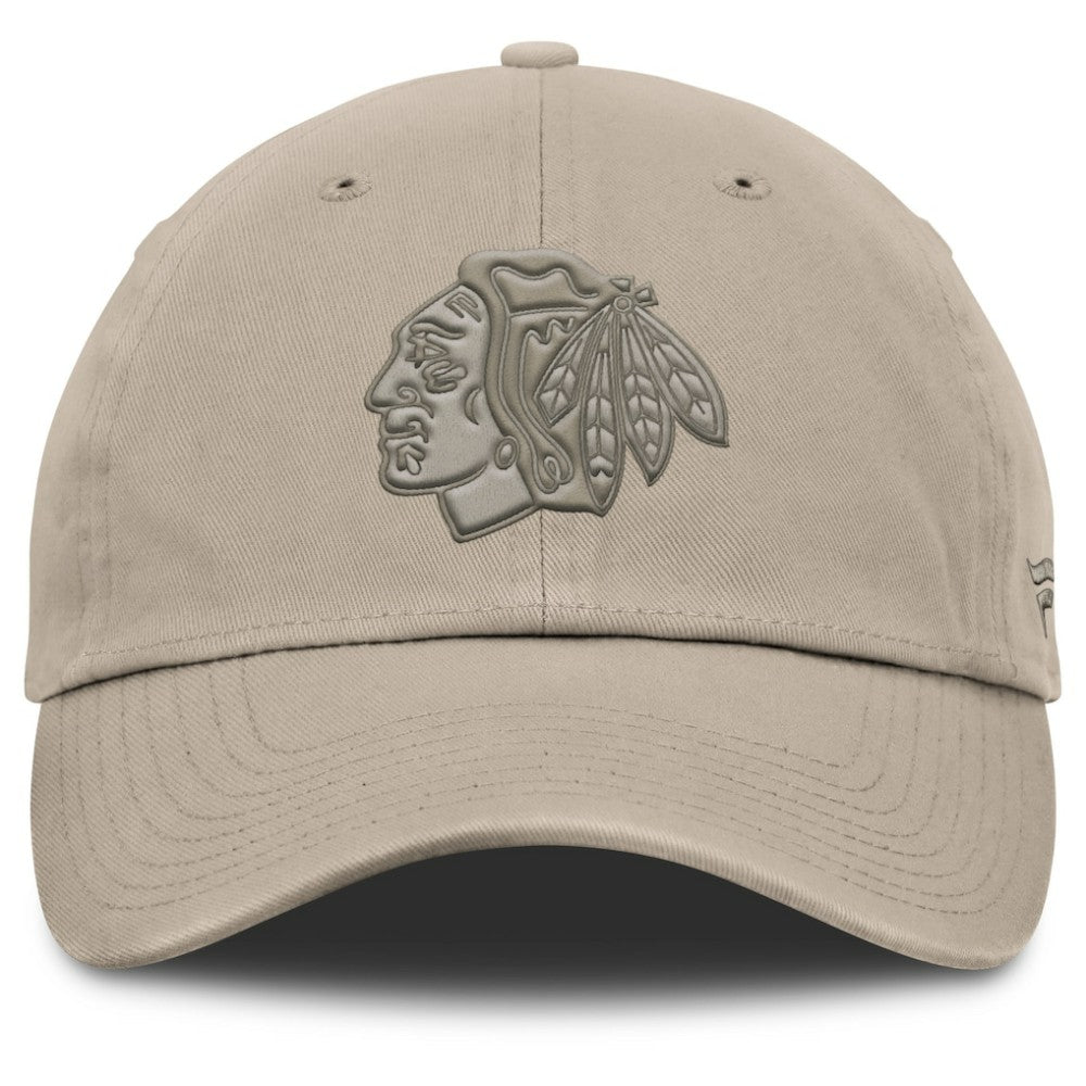 Chicago Blackhawks Fanatics Authentic Pro Road Adjustable Hat - Tan - NHL 202499153