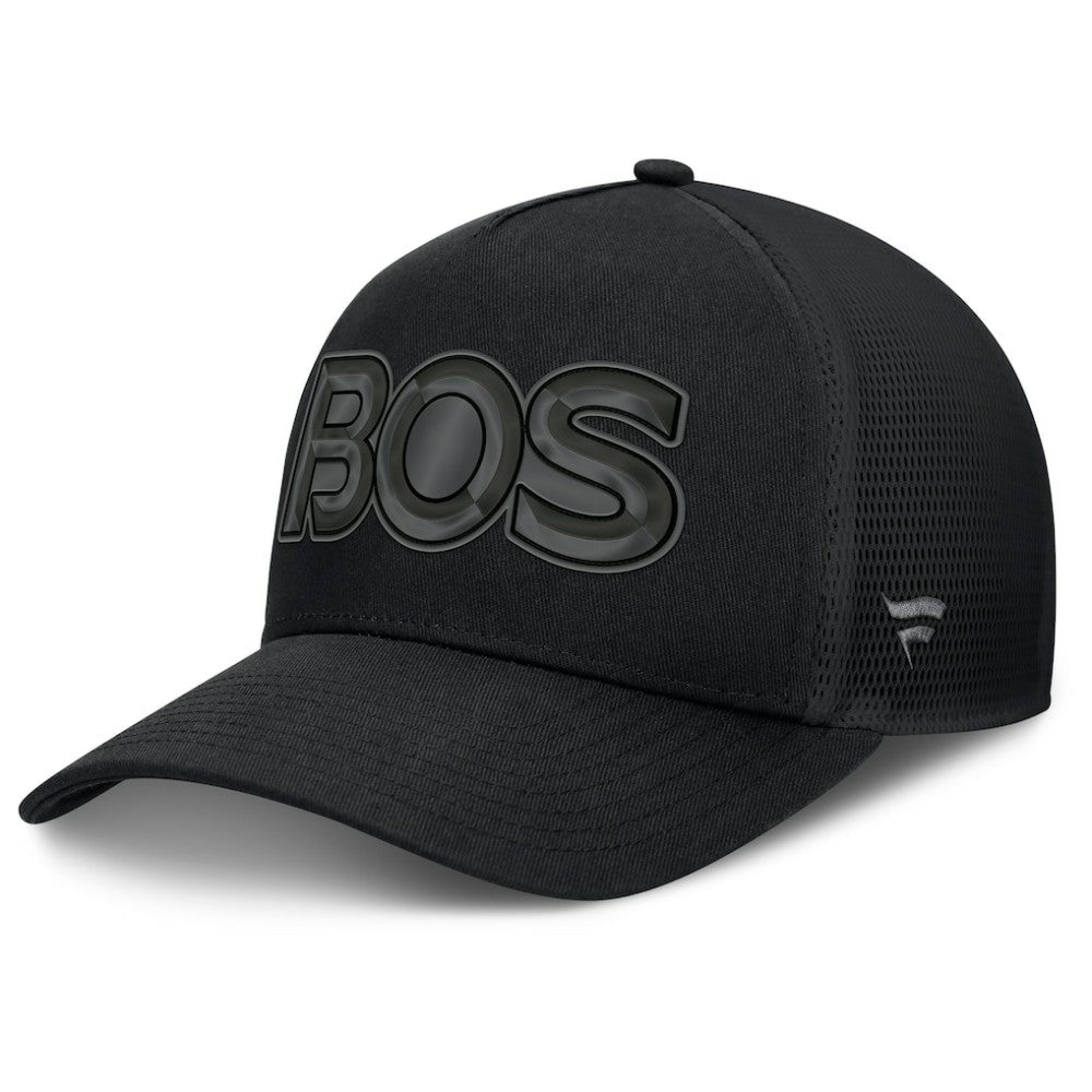 Boston Bruins Fanatics Authentic Pro Road Team Code Trucker Adjustable Hat - Black - NHL 202499160