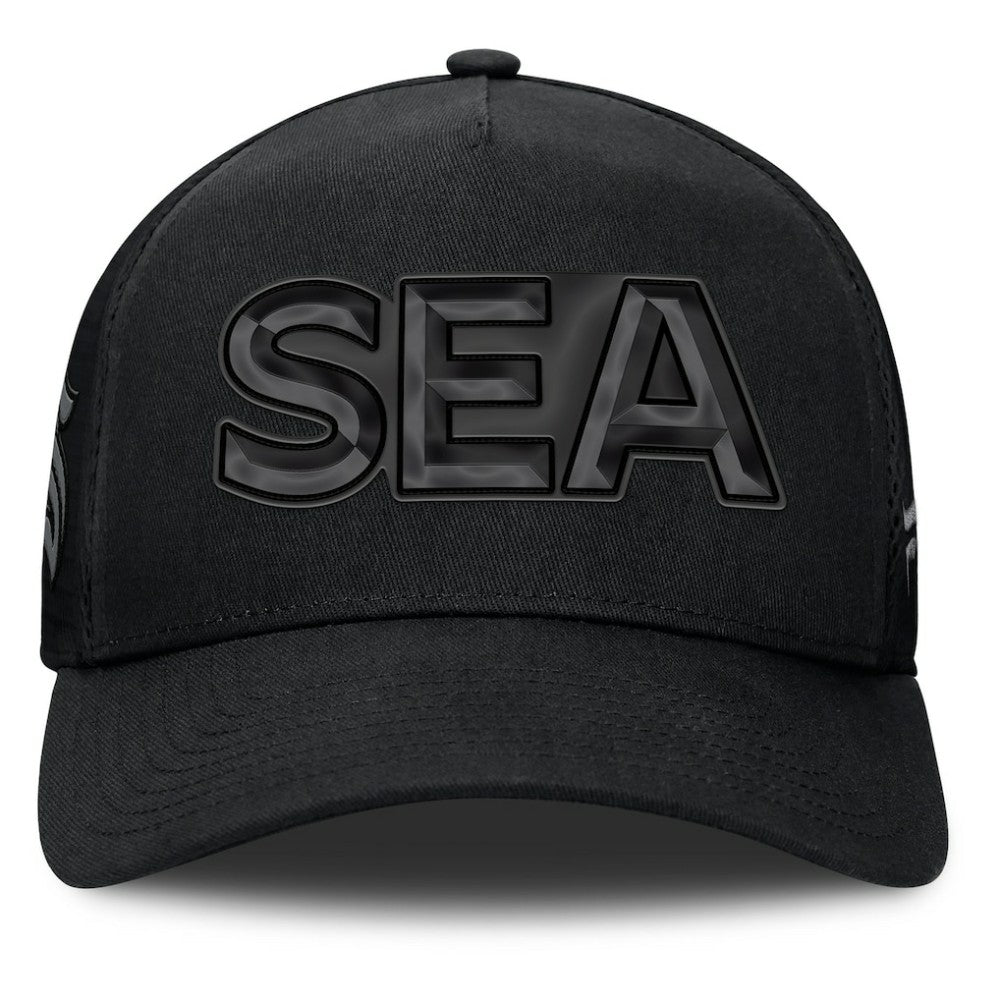 Seattle Kraken Fanatics Authentic Pro Road Team Code Trucker Adjustable Hat - Black - NHL 202499166