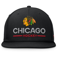 Chicago Blackhawks Fanatics Authentic Pro Rink Lockup Snapback Hat - Black - NHL 202499177