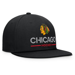 Chicago Blackhawks Fanatics Authentic Pro Rink Lockup Snapback Hat - Black - NHL 202499177