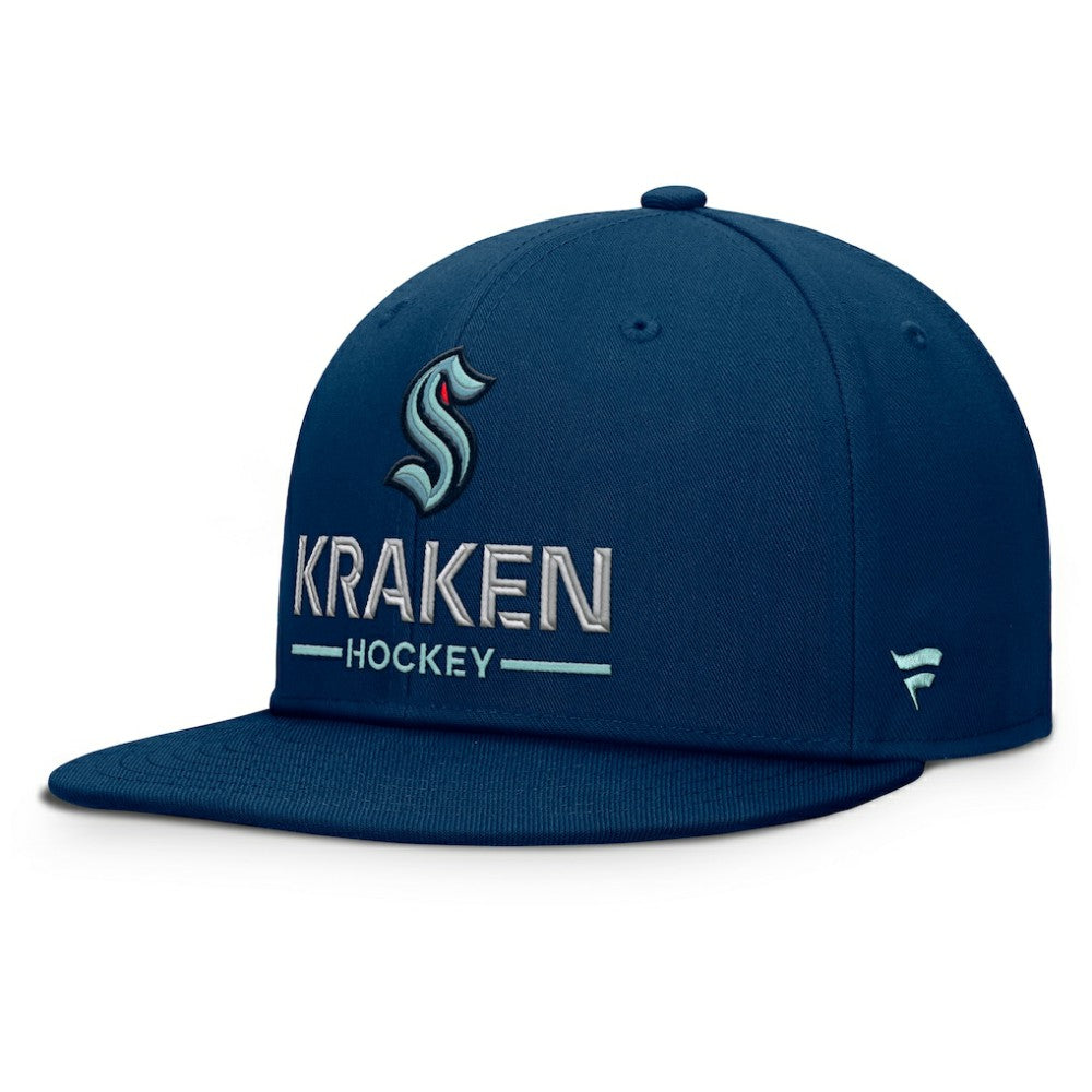 Seattle Kraken Fanatics Authentic Pro Rink Lockup Snapback Hat - Deep Sea Blue - NHL 202499178