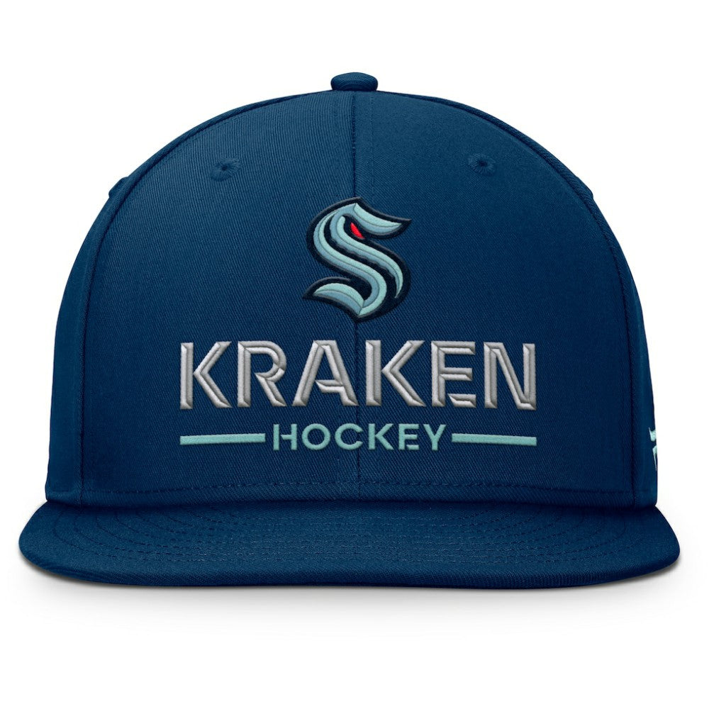 Seattle Kraken Fanatics Authentic Pro Rink Lockup Snapback Hat - Deep Sea Blue - NHL 202499178