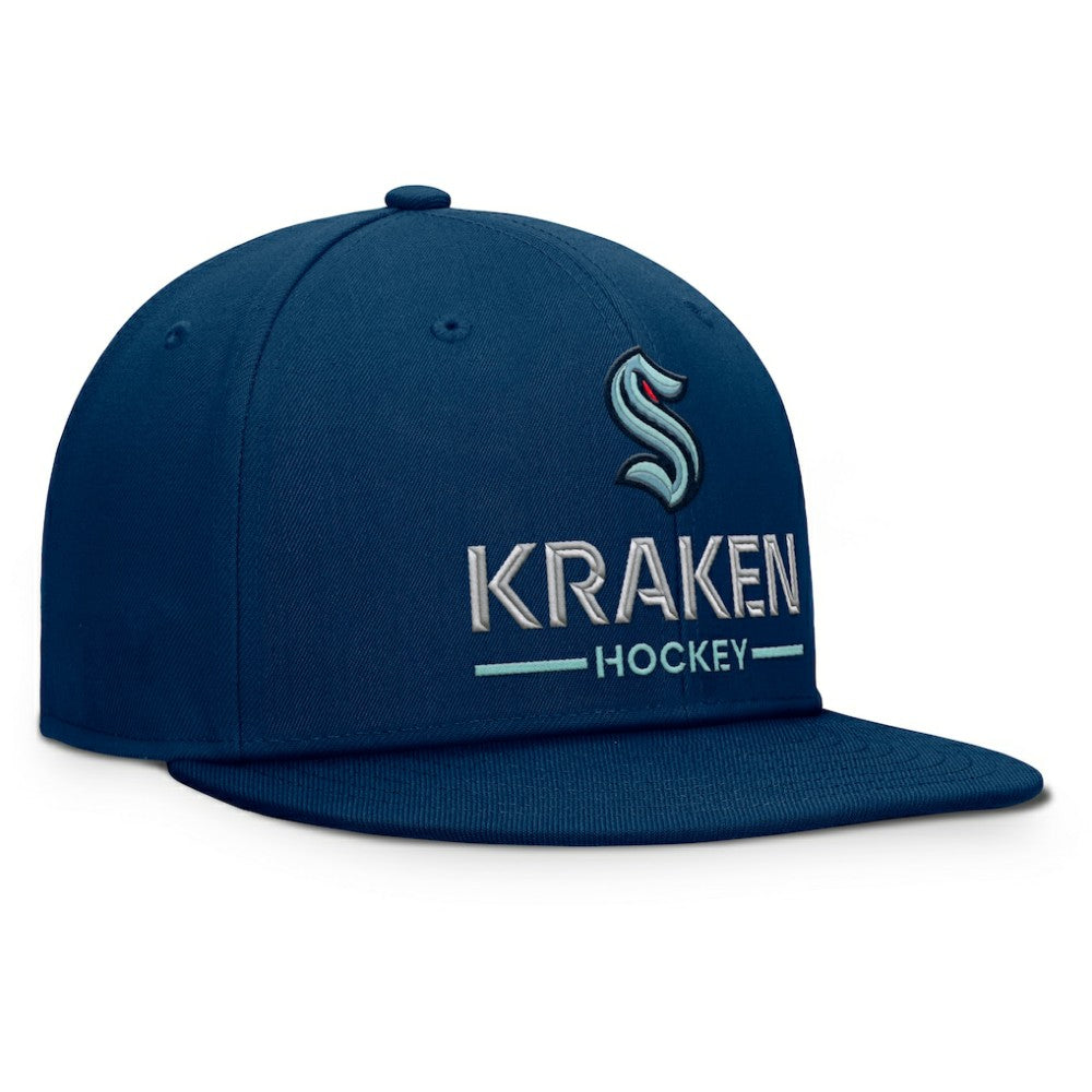 Seattle Kraken Fanatics Authentic Pro Rink Lockup Snapback Hat - Deep Sea Blue - NHL 202499178