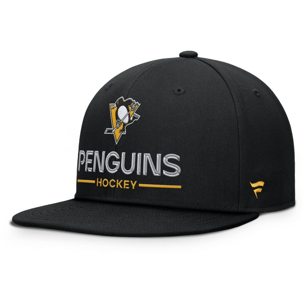 Pittsburgh Penguins Fanatics Authentic Pro Rink Lockup Snapback Hat - Black - NHL 202499180