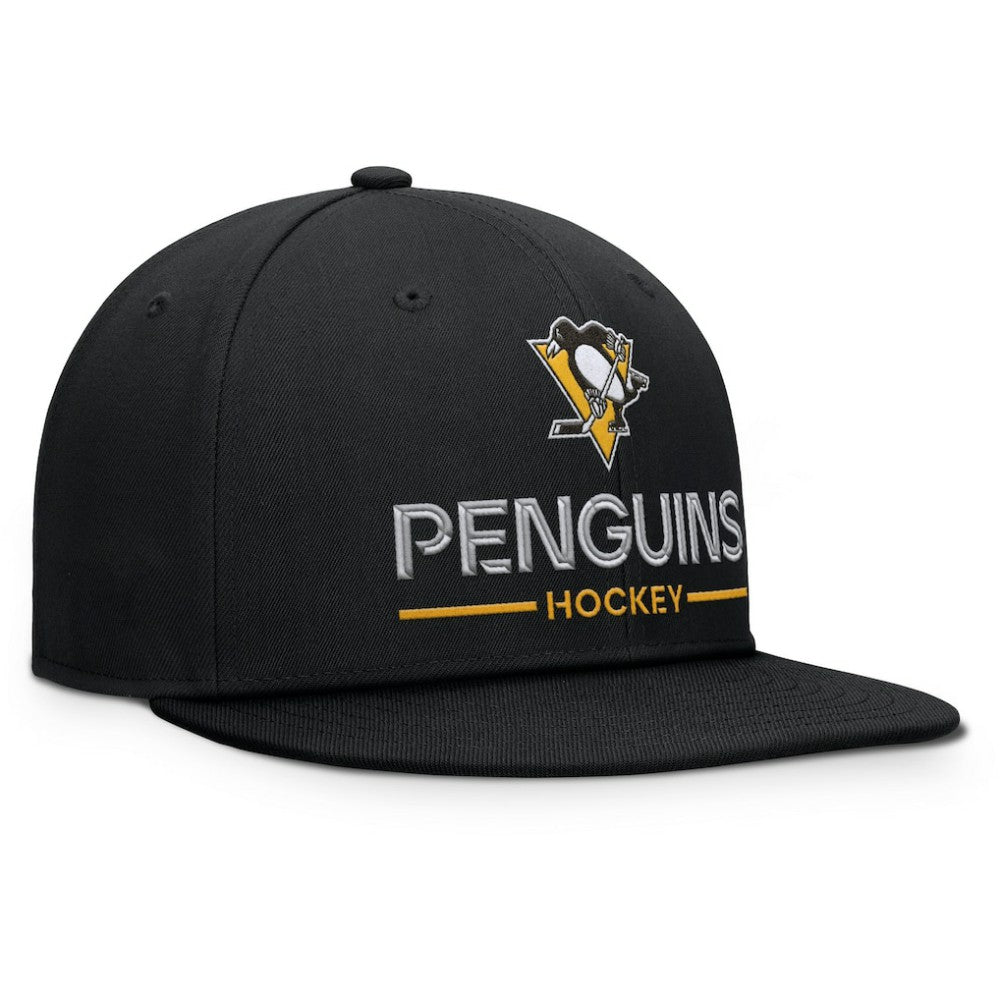 Pittsburgh Penguins Fanatics Authentic Pro Rink Lockup Snapback Hat - Black - NHL 202499180