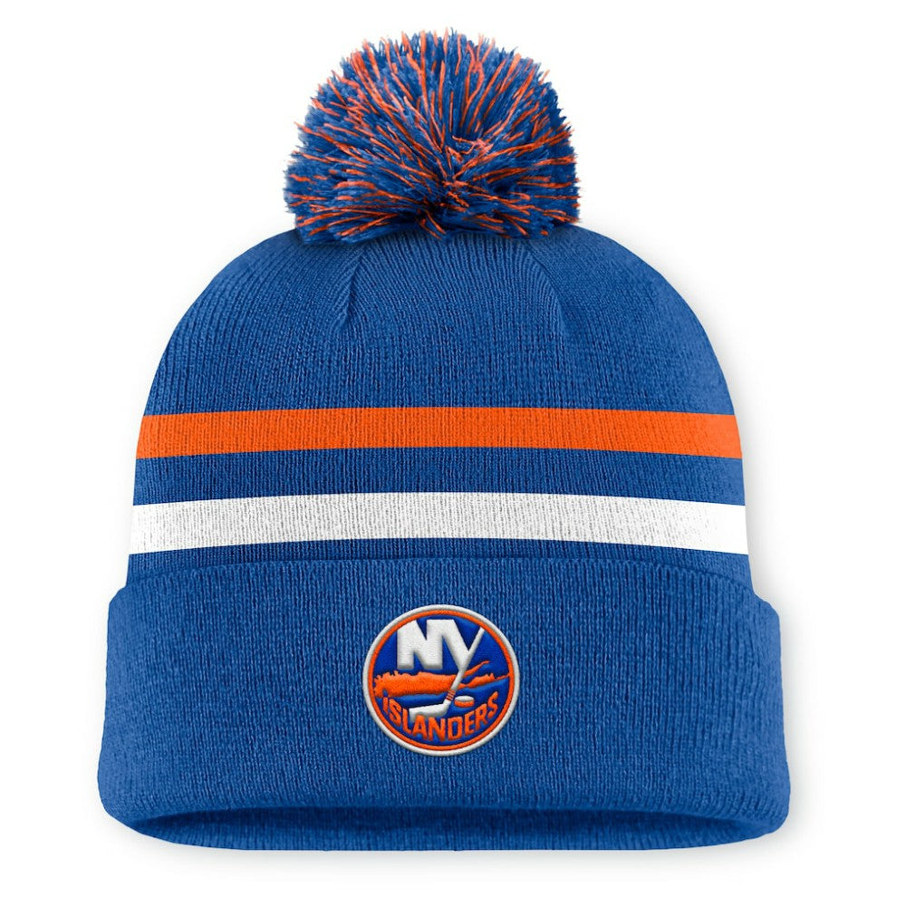 New York Islanders Fanatics Authentic Pro Rink Cuffed Knit Hat with Pom - Royal - NHL 202499185