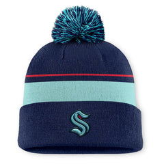 Seattle Kraken Fanatics Authentic Pro Rink Cuffed Knit Hat with Pom - Deep Sea Blue - NHL 202499192