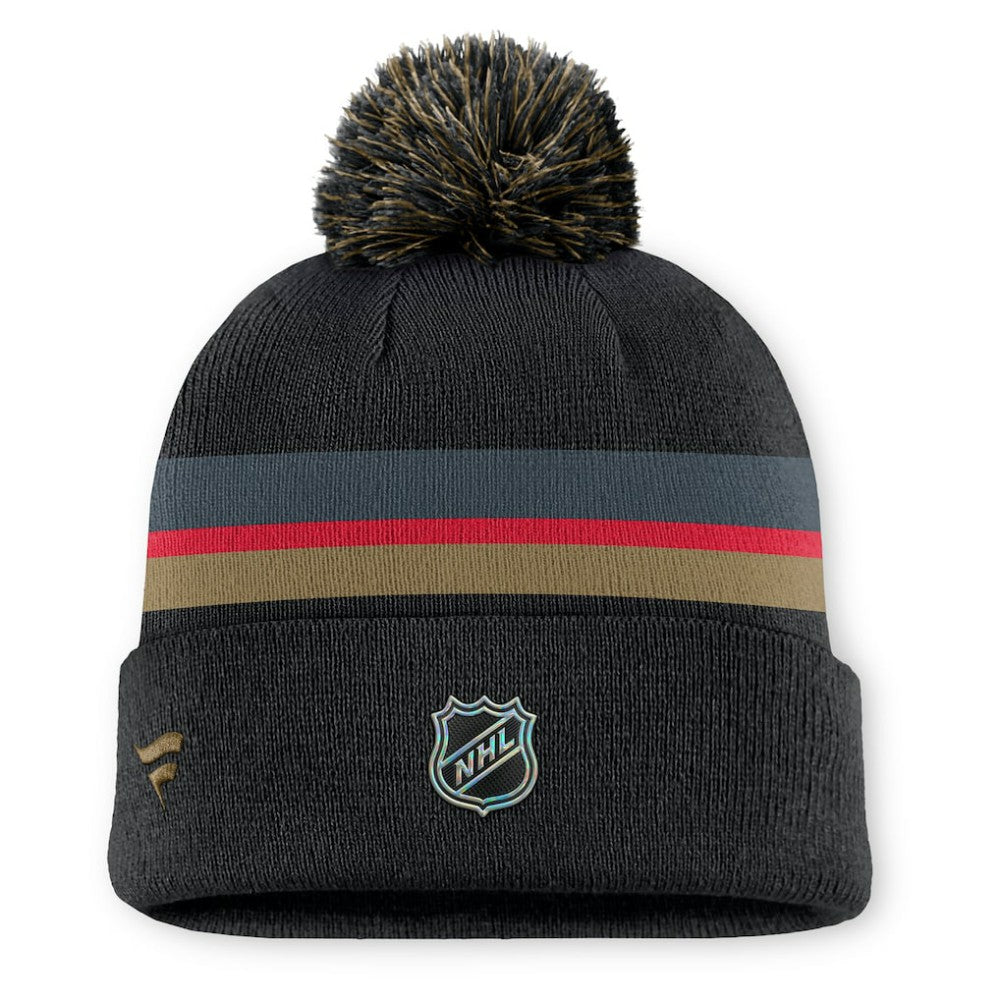 Vegas Golden Knights Fanatics Authentic Pro Rink Cuffed Knit Hat with Pom - Charcoal - NHL 202499195