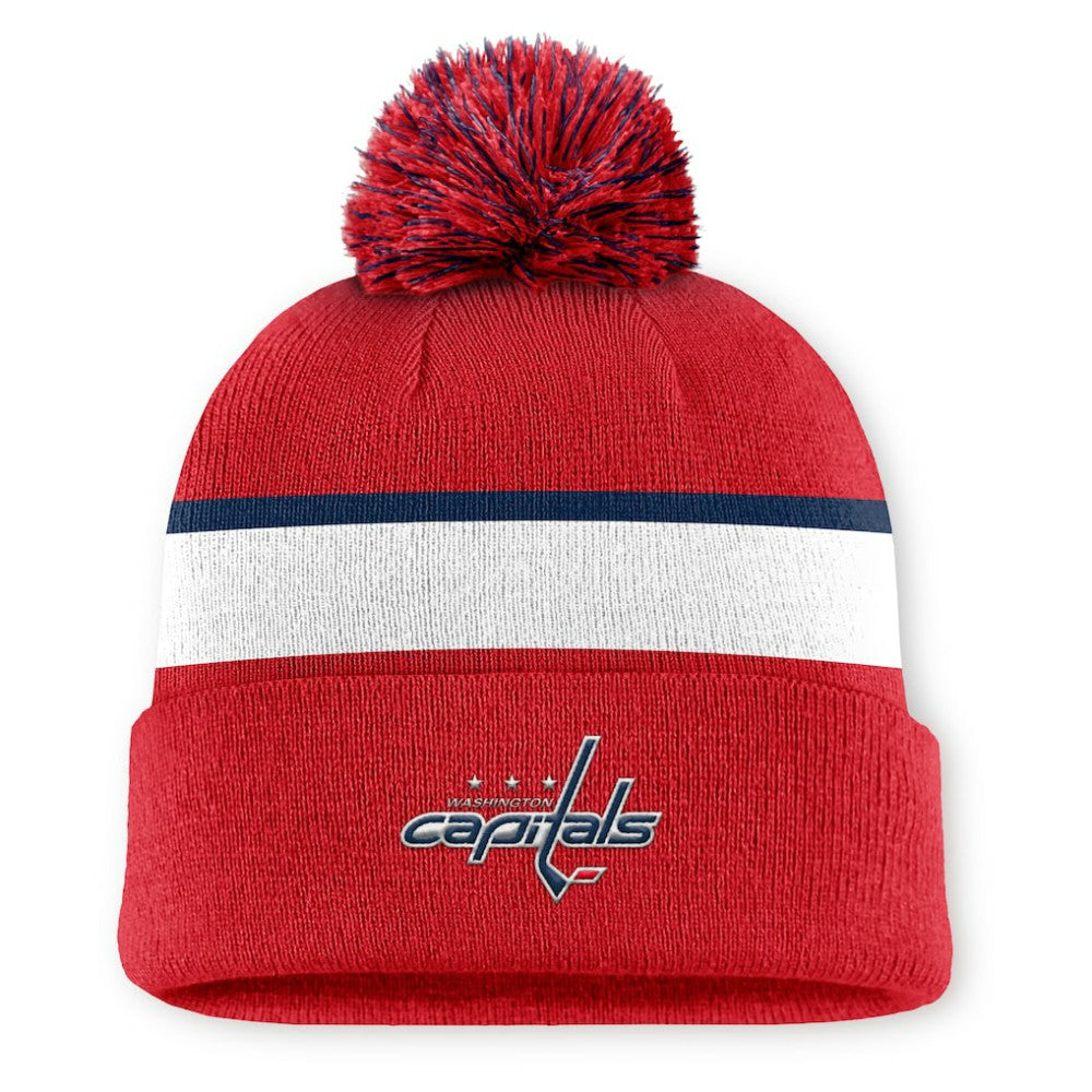 Washington Capitals Fanatics Authentic Pro Rink Cuffed Knit Hat with Pom - Red - NHL 202499196