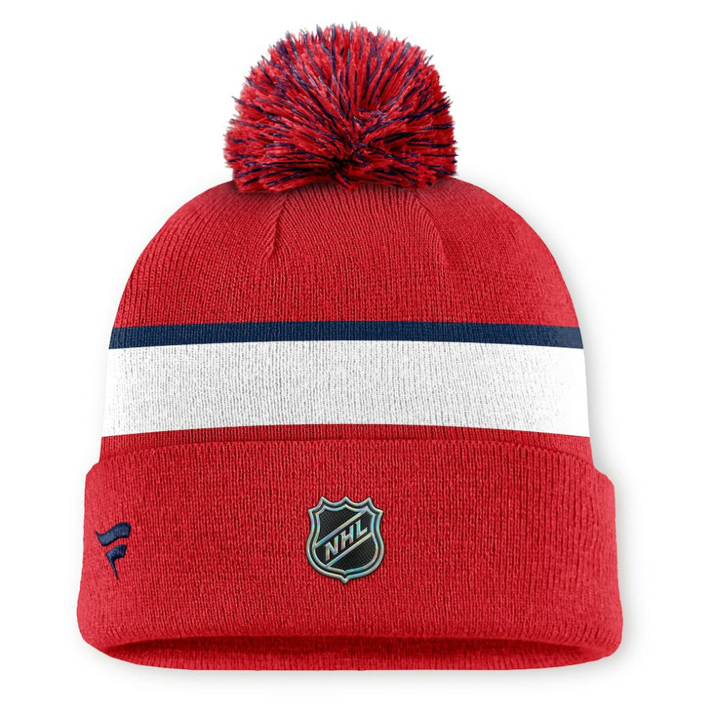 Washington Capitals Fanatics Authentic Pro Rink Cuffed Knit Hat with Pom - Red - NHL 202499196