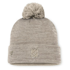 Pittsburgh Penguins Fanatics Authentic Pro Road Cuffed Knit Hat with Pom - Tan - NHL 202499217