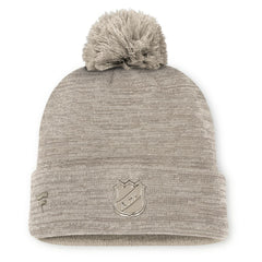 Vegas Golden Knights Fanatics Authentic Pro Road Cuffed Knit Hat with Pom - Tan - NHL 202499223