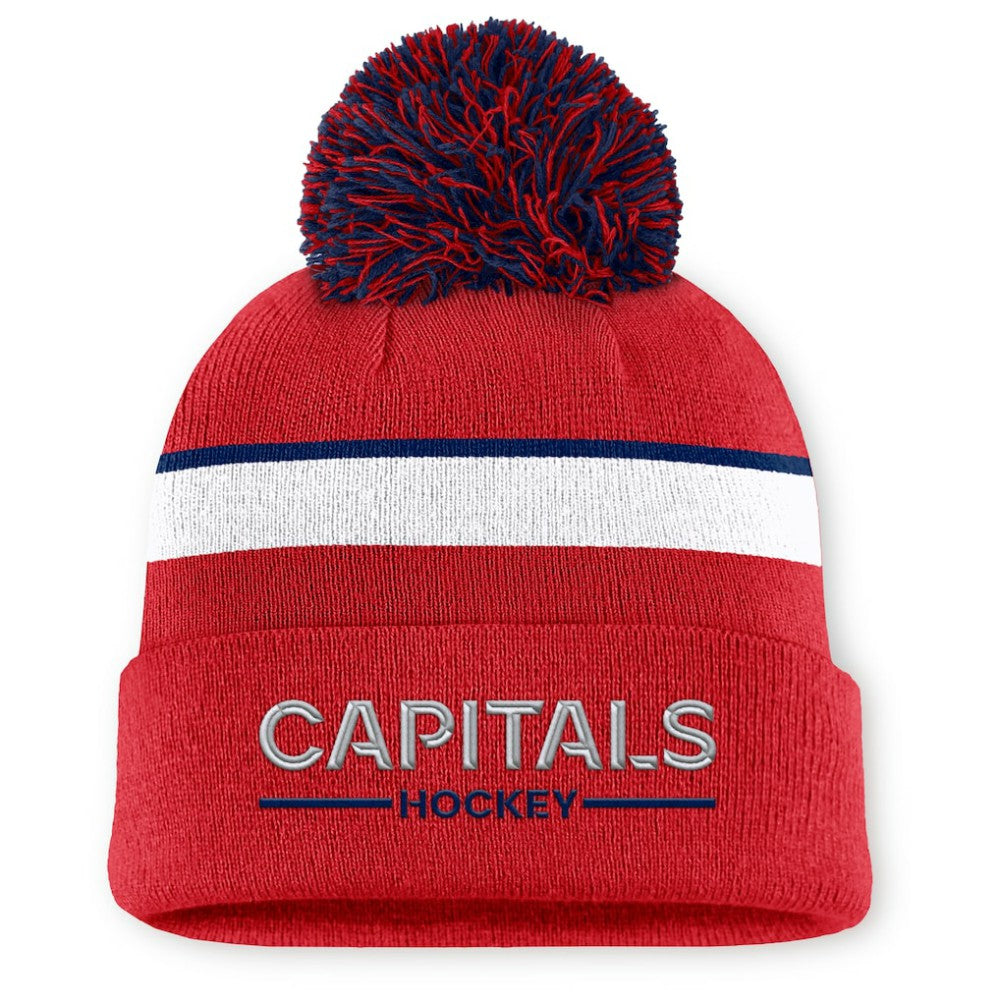 Washington Capitals Fanatics Women's Authentic Pro Rink Cuffed Knit Hat with Pom - Red - NHL 202499224
