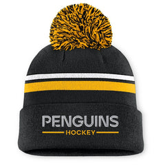 Pittsburgh Penguins Fanatics Women's Authentic Pro Rink Cuffed Knit Hat with Pom - Black - NHL 202499230