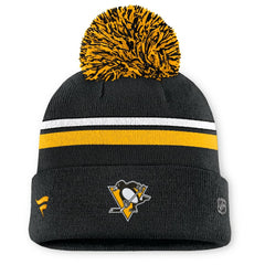 Pittsburgh Penguins Fanatics Women's Authentic Pro Rink Cuffed Knit Hat with Pom - Black - NHL 202499230