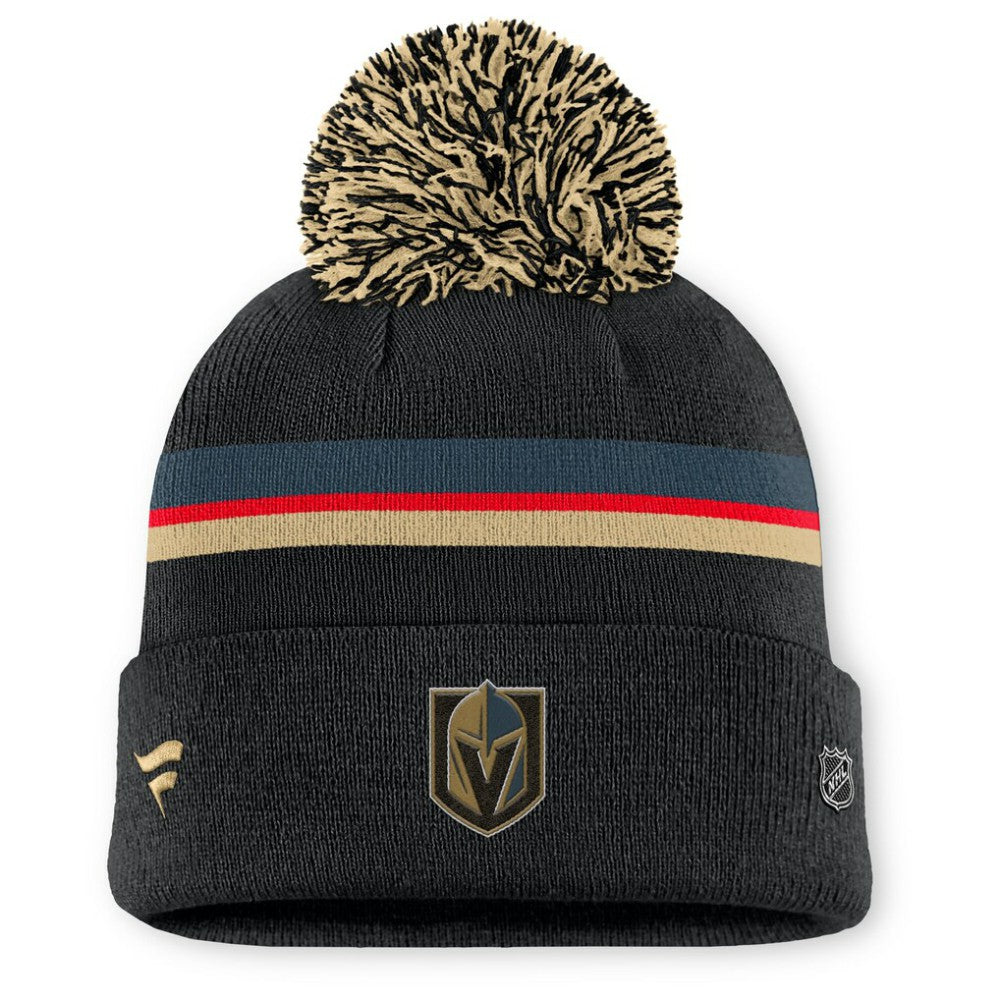 Vegas Golden Knights Fanatics Women's Authentic Pro Rink Cuffed Knit Hat with Pom - Black - NHL 202499232