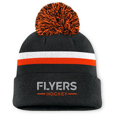 Philadelphia Flyers Fanatics Women's Authentic Pro Rink Cuffed Knit Hat with Pom - Black - NHL 202499234
