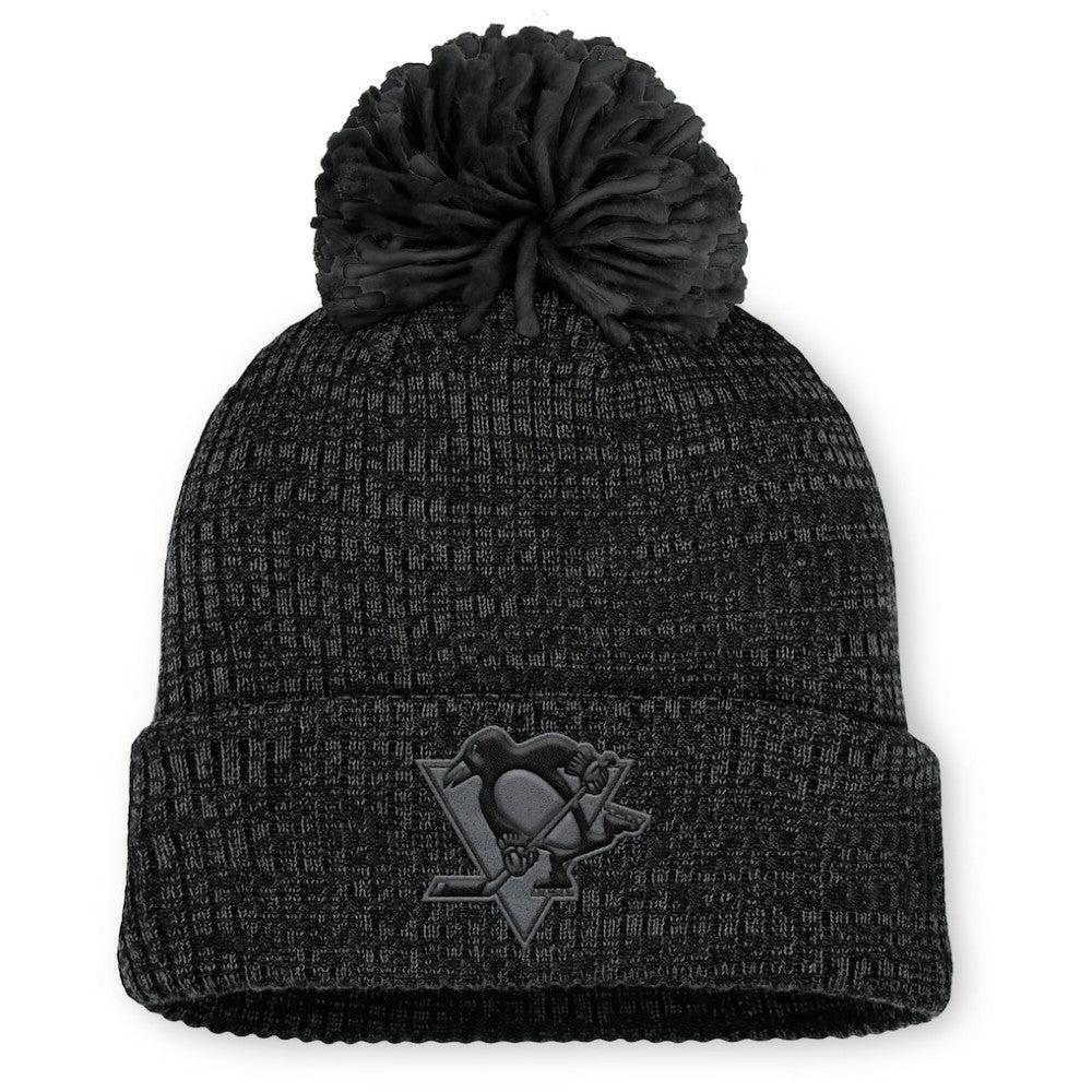 Pittsburgh Penguins Fanatics Women's Authentic Pro Road Cuffed Knit Hat with Pom - Black - NHL 202499258
