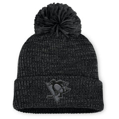 Pittsburgh Penguins Fanatics Women's Authentic Pro Road Cuffed Knit Hat with Pom - Black - NHL 202499258