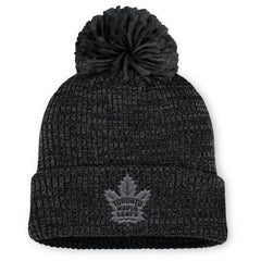 Toronto Maple Leafs Fanatics Women's Authentic Pro Road Cuffed Knit Hat with Pom - Black - NHL 202499263