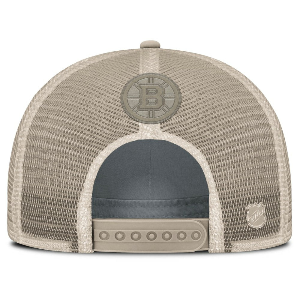 Boston Bruins Fanatics Women's Authentic Pro Road Trucker Adjustable Hat - Tan - NHL 202499284