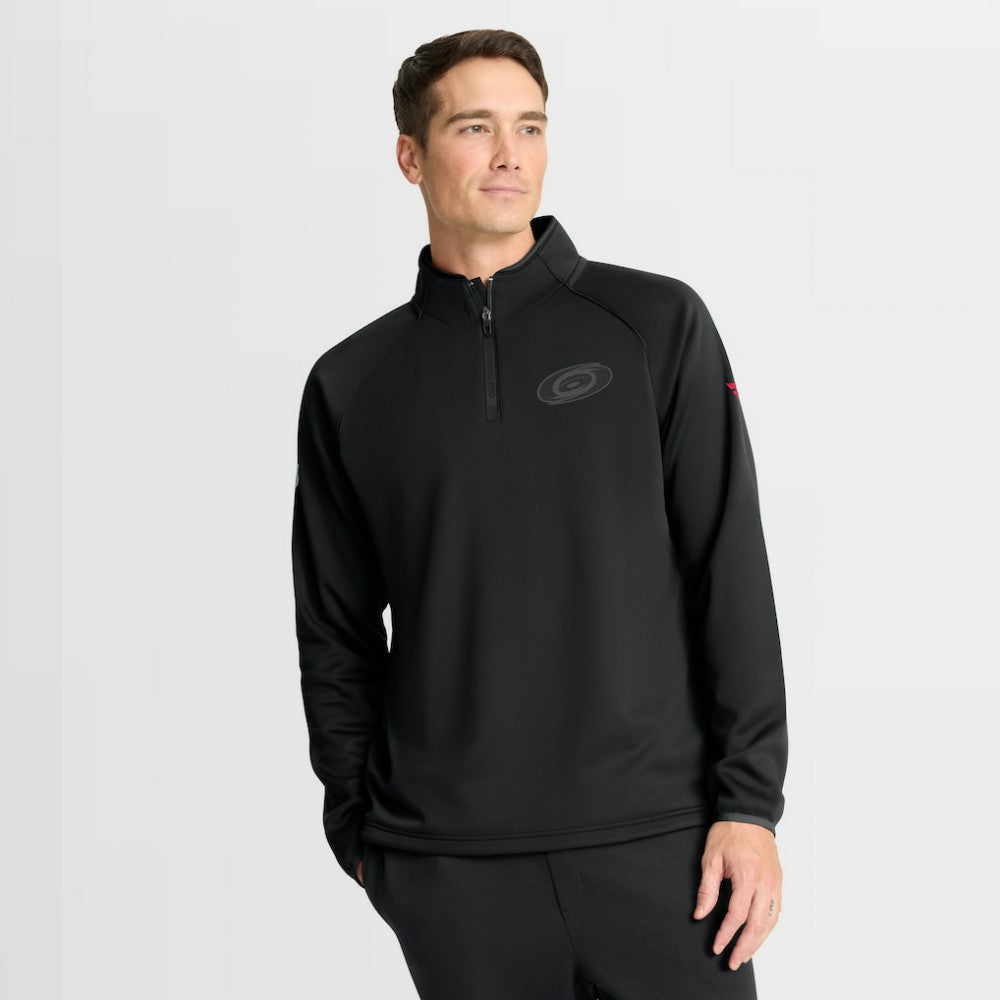 Carolina Hurricanes Fanatics Authentic Pro Tonal Rink Raglan Quarter-Zip Pullover - Black - NHL 202502645