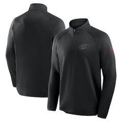 Carolina Hurricanes Fanatics Authentic Pro Tonal Rink Raglan Quarter-Zip Pullover - Black - NHL 202502645