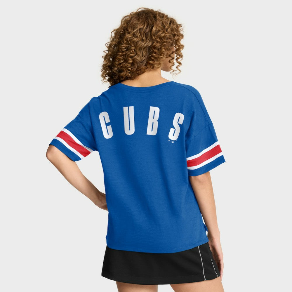 Chicago Cubs Fanatics Women's Curl Route T-Shirt - Royal - Fanatics on Sale