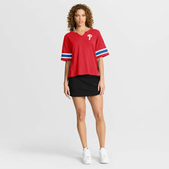 Philadelphia Phillies Fanatics Women's Curl Route T-Shirt - Red - Fanatics Sale