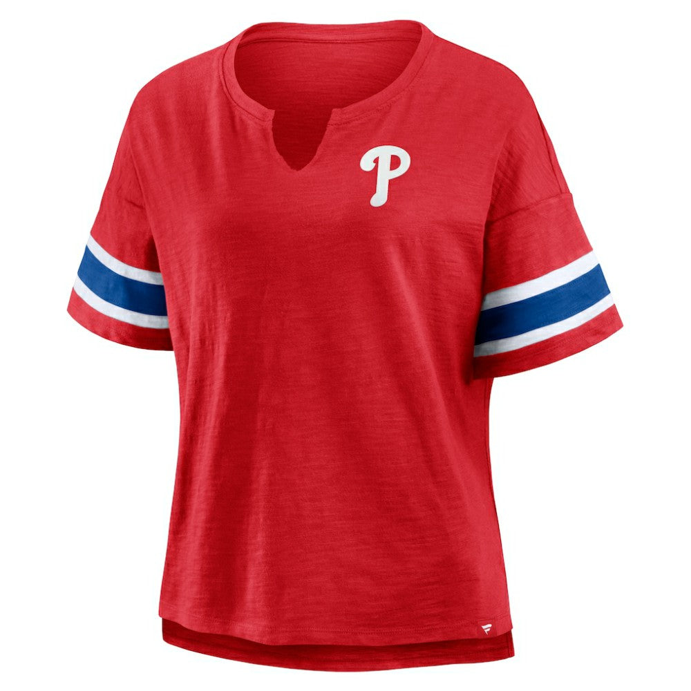 Philadelphia Phillies Fanatics Women's Curl Route T-Shirt - Red - Fanatics Sale